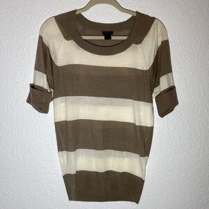ANN TAYLOR Cream and Brown Sweater - S